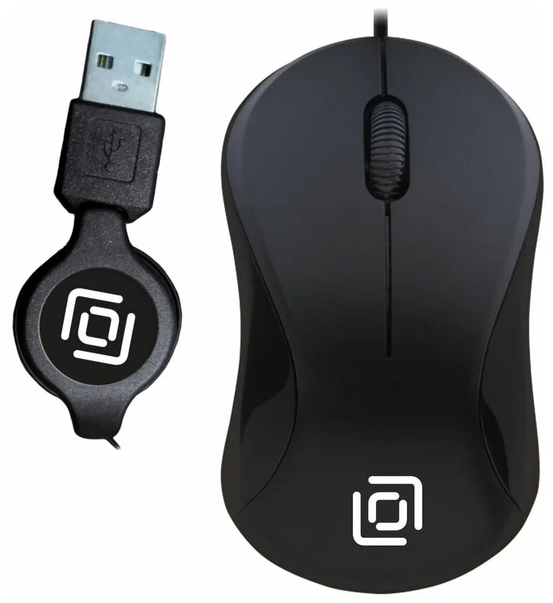 Мышь Oklick 115SR <оптическая/1000dpi/кабель 0.71м/черный/USB>
