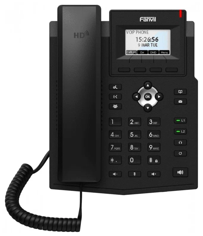 Телефон IP Fanvil X3S Lite черный <2,3дюйма/PoEвключен/точечно-матричный дисплей 132x64> Характеристики IP-телефона Fanvil X3S Lite 2 SIP линии HD голос PoE включен (только X3SP Lite) Точечно-матричный дисплей 132x64 Режим трубки / громкой связи / га