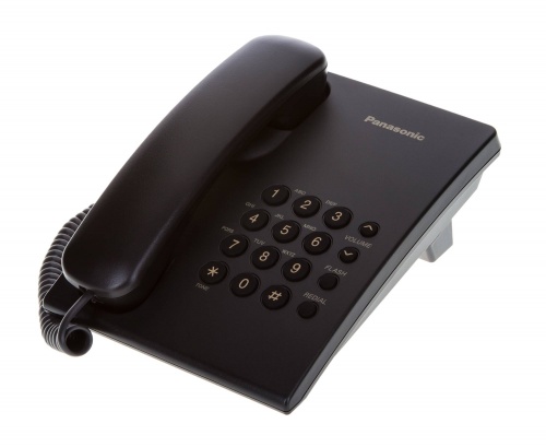 Телефон Panasonic KX-TS2350RUB (черный) <переадресация/повт. набор номера/тональный набор/рег звука>