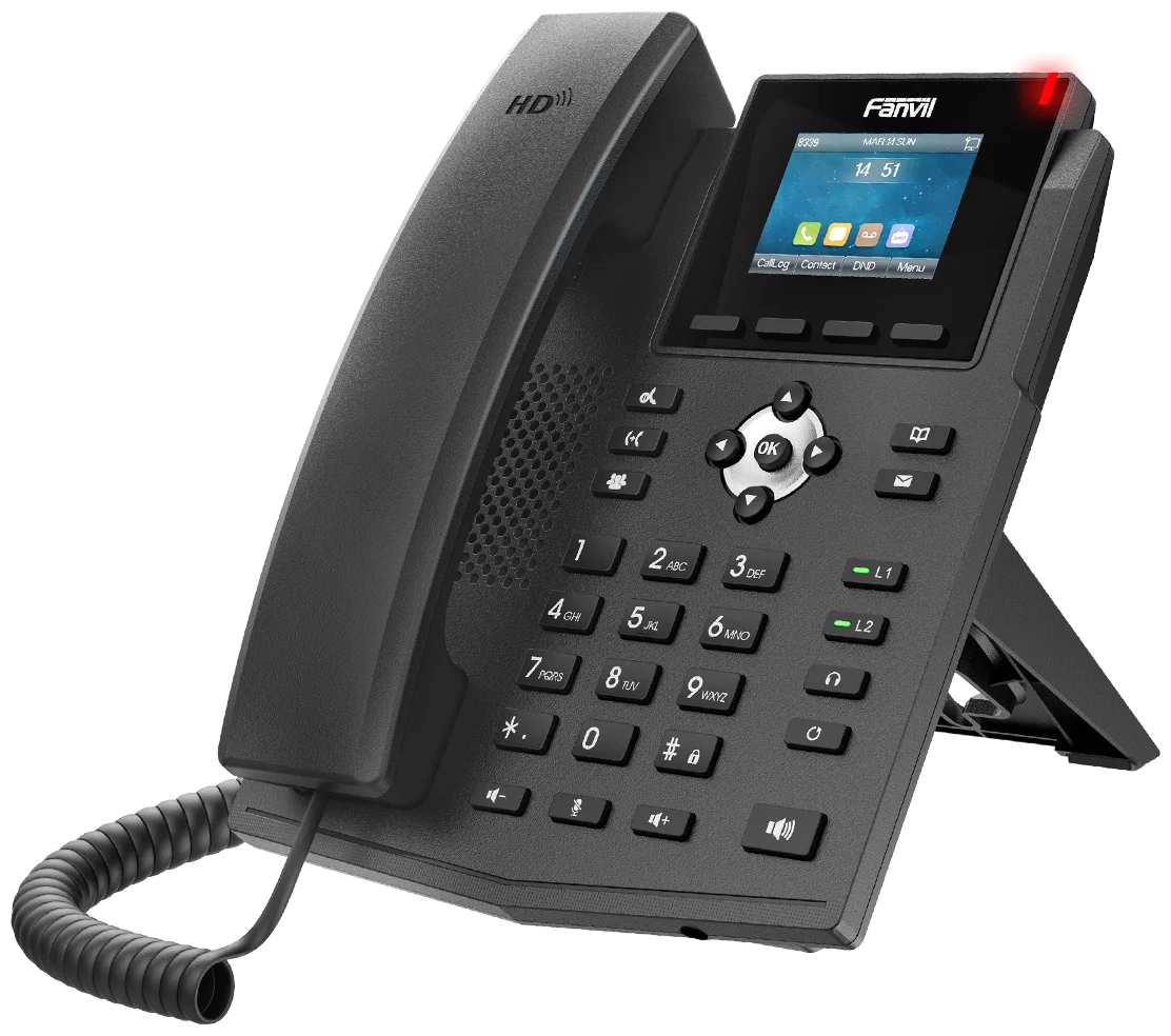 Телефон IP Fanvil X3S Pro черный <4xSIP/HD голос/2,4дюйма/настольная подставка/настенная>