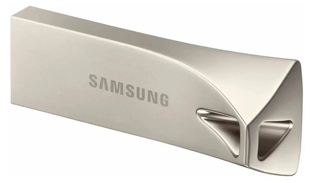 Флеш диск USB3.1 64GB Samsung BAR Plus (R200/W30/серебристый/металл) (MUF-64BE3/APC)