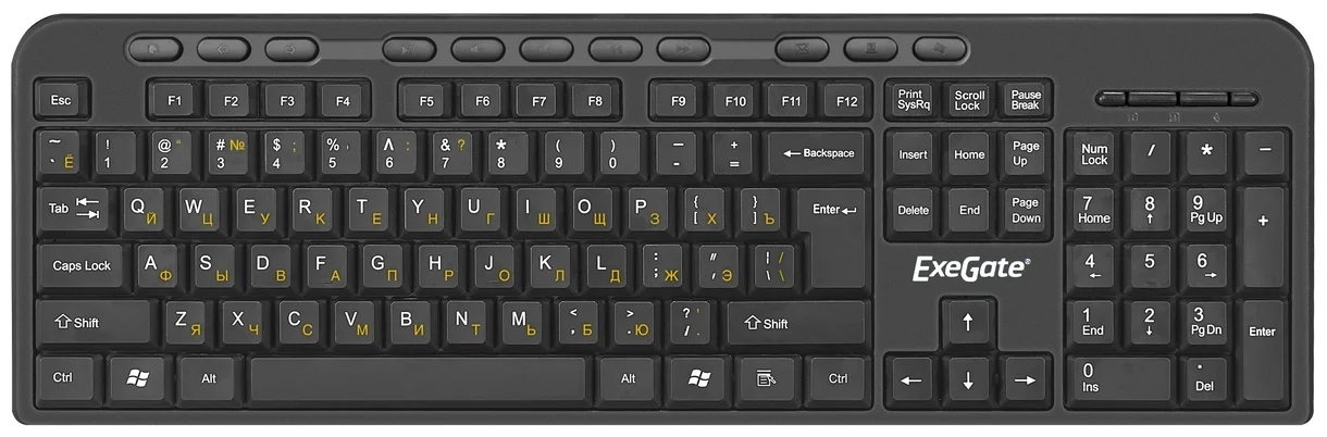 Клавиатура Exegate LY-500M <черная/115кл/влагозащита/USB/1.5м>