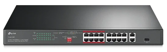 Коммутатор 16-port 100Mbit TP-Link TL-SL1218P (16xPoE+ 150W/2x1Gbit RJ45(1xCombo SFP)/неуправляемый)