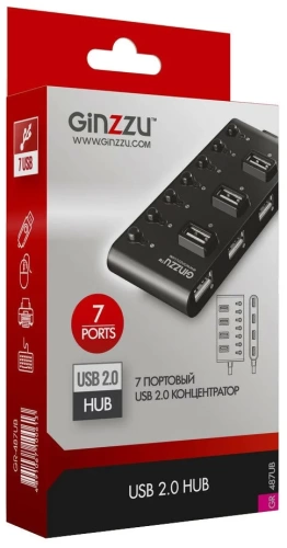 USB концентратор Ginzzu GR-487UB <7xUSB2.0> USB концентратор Ginzzu GR-487UB <7xUSB2.0>