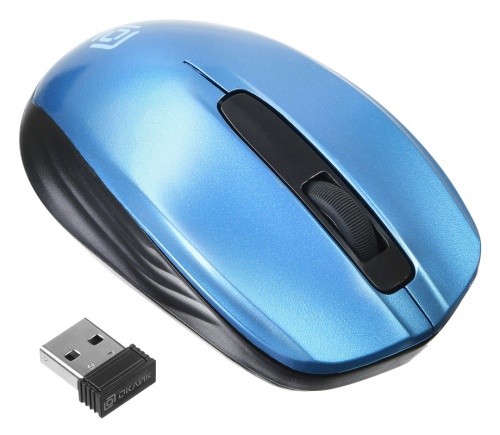 Мышь Oklick 475MW <оптическая/1200dpi/3кнопки/беспроводная/синий/1xAA/USB>