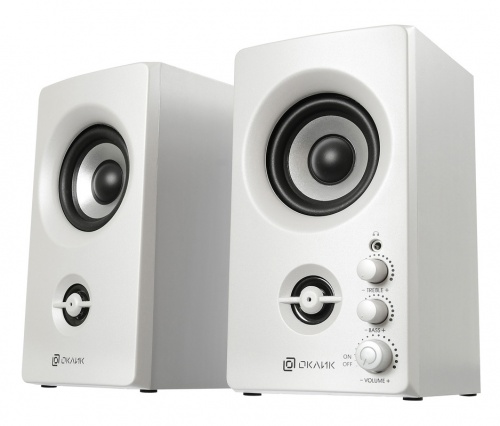 Колонки 2.0 Oklick OK-164 <30Вт (2x15Вт)/35Гц-20КГц/MDF/пластик/белый>