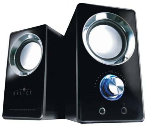 Колонки 2.0 Oklick OK-116 <черный/2x3Вт RMS/20-20000Гц/пластик/разъём для наушников>