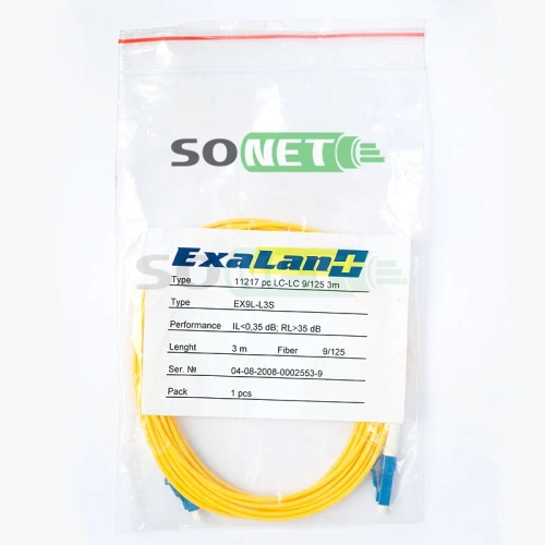 Шнур оптический соединительный LC-LC/UPC 9/125, simplex, 2м