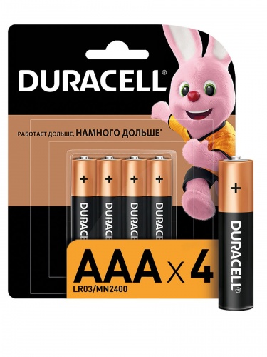 Батарейка AAA (LR03) щелочная Duracell Simply (Basic) BL4 (4шт) Батарейка AAA (LR03) щелочная Duracell Simply (Basic) BL4 (4шт)