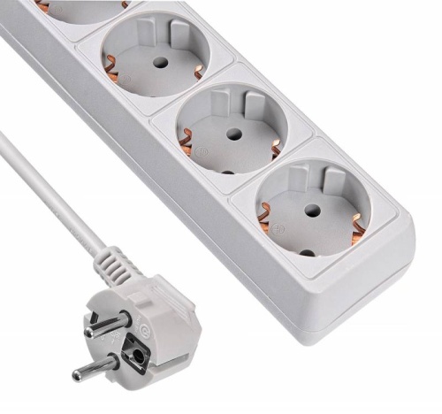 Сетевой фильтр 1,5м Buro 500SL-1.5-G (5 розеток), серый (пакет ПЭ)