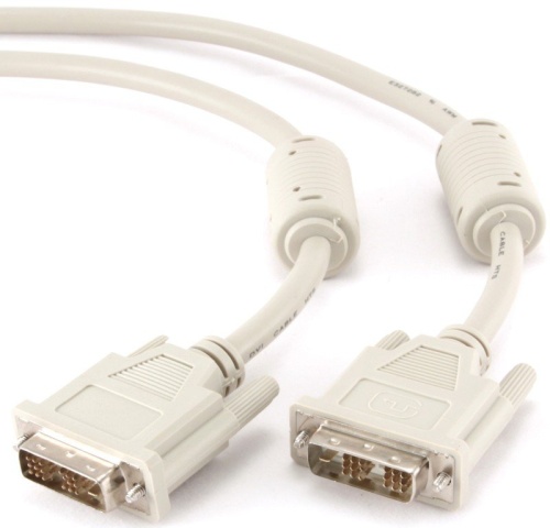 Кабель DVI - DVI соединитель 4,5м феррит кольца белый Cablexpert (CC-DVI-15)