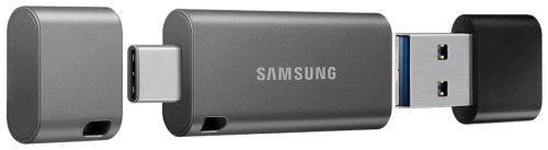 Флеш диск USB3.1 32Gb Samsung DUO Plus (R200/серо-черный/пластик/колпачок/OTG Type-C) (MUF-32DB/APC)