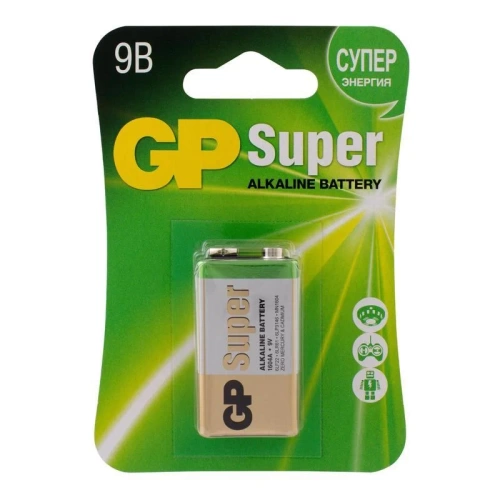 Батарейка 6LR61 GP Super Alkaline 1604A 9V (1шт) GP 1604A-5CR1