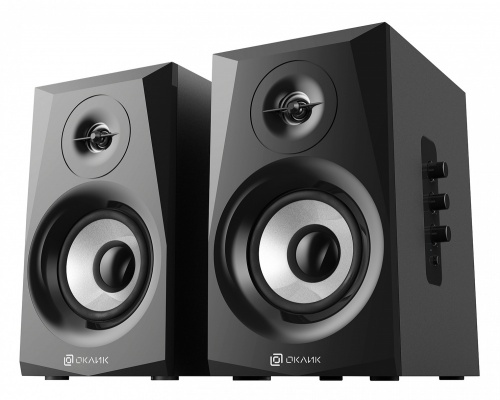 Колонки 2.0 Oklick OK-166 BT <40Вт (2x20Вт)/сигнал/шум/70 дБ/Bluetooth/MDF/пластик/3кг/черный>