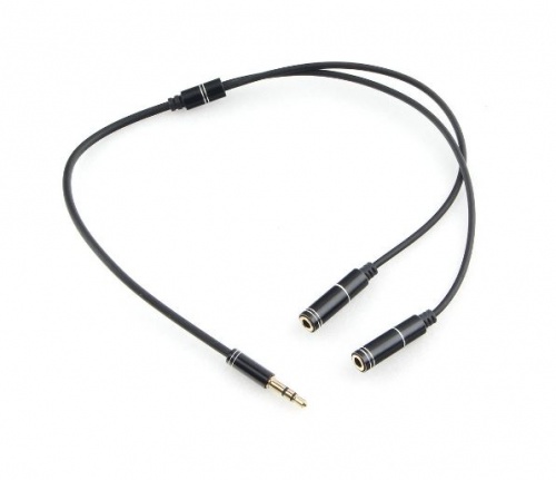 Кабель-разветвитель Jack 3.5 (m) - 2хJack 3.5 (f) 0,2м черный Cablexpert (CCAB-02-35MY-0.2MB)