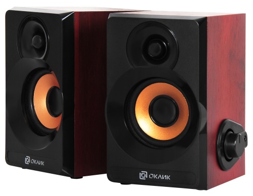 Колонки 2.0 Oklick OK-161 <темное дерево/2x3Вт RMS/150-20000Гц/пластик>