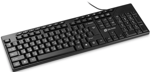 Клавиатура Oklick 125M <провод USB 1.6м/полноразмерная/119клавиш/15кл мультимедиа/влагозащита/черный>