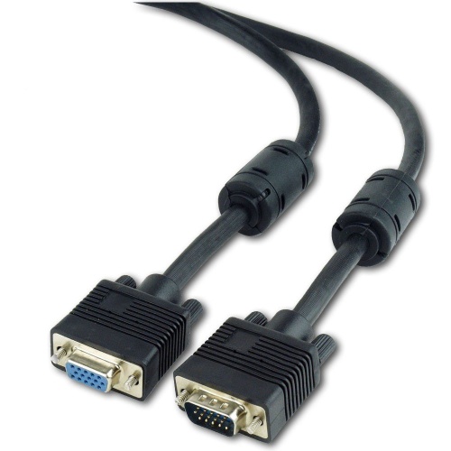 Кабель VGA - VGA удлинитель 1.8м,экран,феррит.кольца, Cablexpert (CC-PPVGAX-6)