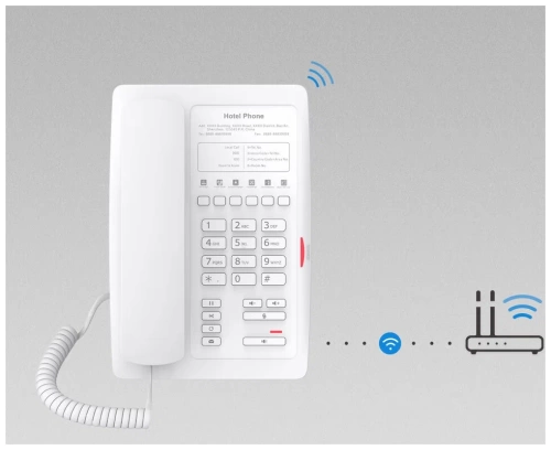 Телефон VoIP Fanvil H3W белый (SIP/2линии/3.5"LCD(320x480 White)/Wi-Fi/2xRJ45/RJ9/PoE) с БП 220V