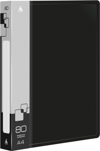 Папка Бюрократ 80 файлов А4 черная BPV80BLCK