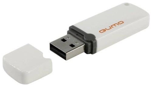 Флеш диск USB2.0 64Gb QUMO Optiva 02 White <белый/колпачок/пластик>
