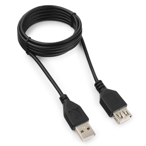 Кабель Am - Af USB2.0 удлинитель 1.8м ,экран,черный,Гарнизон (GCC-USB2-AMAF-1.8M)