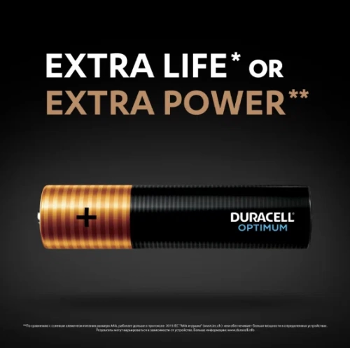 Батарейка AAA (LR03) щелочная Duracell Optimum BL10 (10шт)