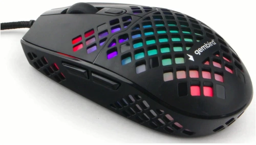 Мышь игровая Gembird MG-760 <черный/3200dpi/6кн/подсветка/usb/115х62х38мм/кабель 1.8м    >