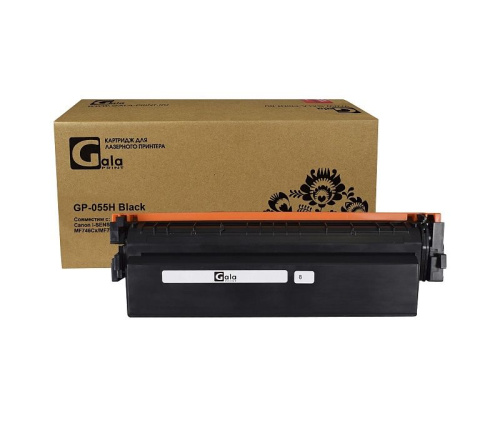 Тонер-картридж Canon 055H Black для LBP664Cx/LBP663Cdw/MF746Cx/MF744Cdw/MF742Cdw 7600 стр (Совм), GalaPrint, БЕЗ ЧИПА