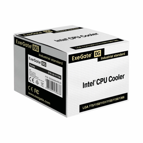 Вентилятор Soc 1700/1200 ExeGate ETA-20.V1700 (Al/95mm/2400rpm/22dB/3pin/90W)