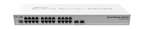 Коммутатор 24-port 1Gbit MikroTik CRS326-24G-2S+RM (2xSFP+/Console/-40 +60°C/RouterOS+SwOS(Dual boot)/Layer2) (1x800Mhz/512MbRAM/16MbNAND)