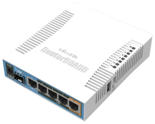 Маршрутизатор Mikrotik hAP AC (RB962UiGS-5HacT2HnT) <802.11n/b/g/ac/5x1Gbit/1xSFP/2.4+5 ГГц/RouterOS Level 4/-20 C +60 C>