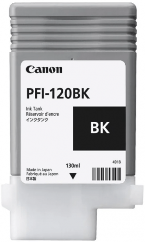 Картридж CANON PFI-120 BK черный для TM-200/TM-205/TM-300/TM-305, 130 мл (2885C001) <оригинал>
