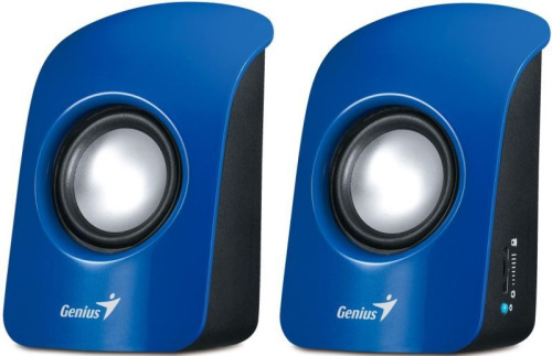 Колонки 2.0 Genius SP-U115 <синий/2x0.75 Вт/200-18000Гц/пластик/miniJack/питание от USB>