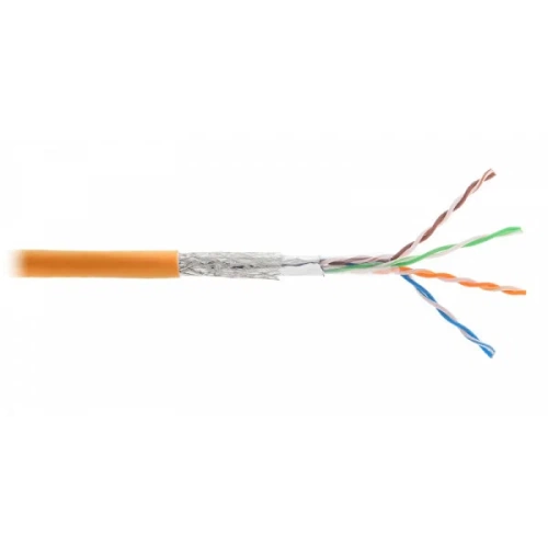 Кабель SF/UTP, 4 пары, категория 5e(D), Cu/медь, LSZH нг(А)-HFLTx, бухта 305м, оранжевый NIKOLAN (NKL 9300C-OR)