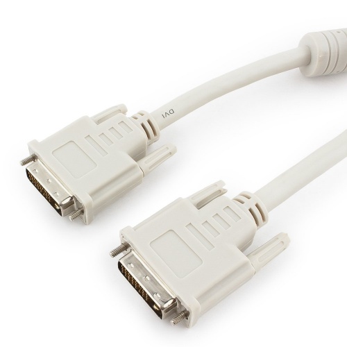 Кабель DVI - DVI соединитель 1.8м,19M/19M экран, феррит.кольца,серый,Gembird (CC-DVI-6C)
