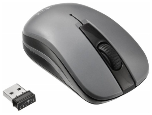 Мышь Oklick 445MW <оптическая/1200dpi/3кнопки/беспроводная/серый/1xAA/USB>