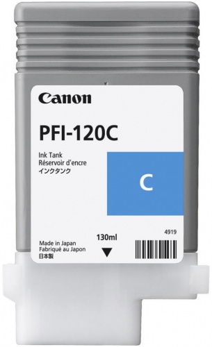 Картридж CANON PFI-120 C голубой для TM-200/TM-205/TM-300/TM-305, 130 мл (2886C001) <оригинал>