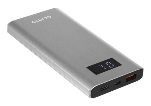 PowerBank Qumo PowerAid P10000 QuickCharge3.0 (10000mAh/2xUSB 2.5A/microUSB+Type-C/под алюминий)