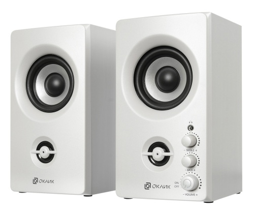 Колонки 2.0 Oklick OK-164 <30Вт (2x15Вт)/35Гц-20КГц/MDF/пластик/белый>