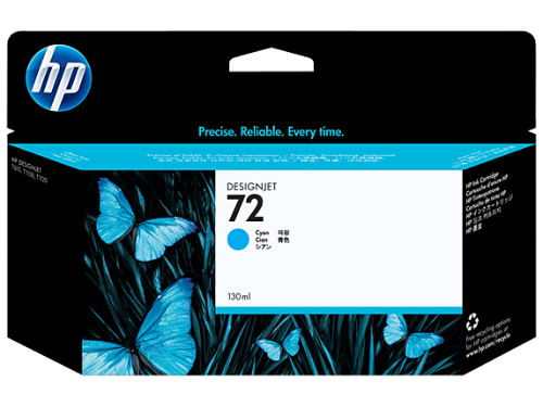 Картридж HP C9371A (№72, cyan) к Designjet T1100/T610/T790, 130 мл, ресурс 1500 стр. (5%) <оригинал>