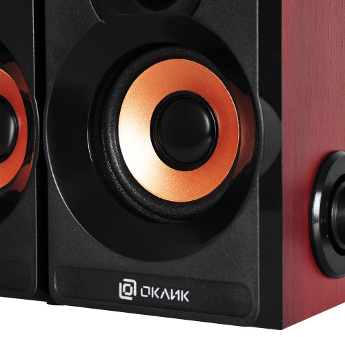 Колонки 2.0 Oklick OK-161 <темное дерево/2x3Вт RMS/150-20000Гц/пластик>