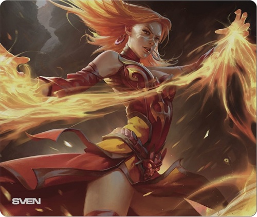 Коврик для мыши SVEN MP-GF1M <320x270x3мм/ткань+каучук/поверхность Speed/игровой> (Lina Лина dota 2)