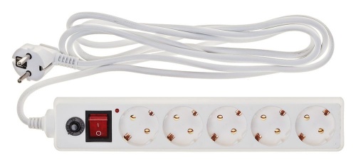 Сетевой фильтр 3,0м Buro 500SH-3-W (5 розеток) белый