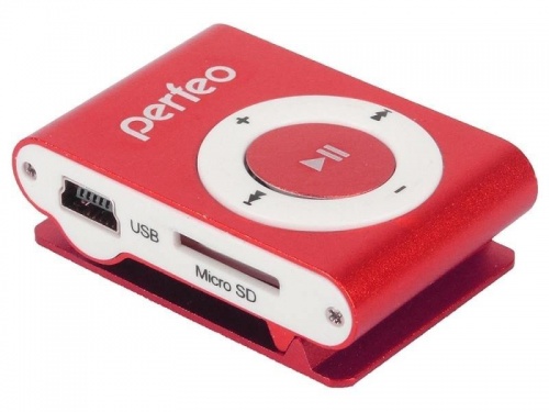Плеер PERFEO Music Clip Titanium (Бордовый/microSD(в комплект не входит))