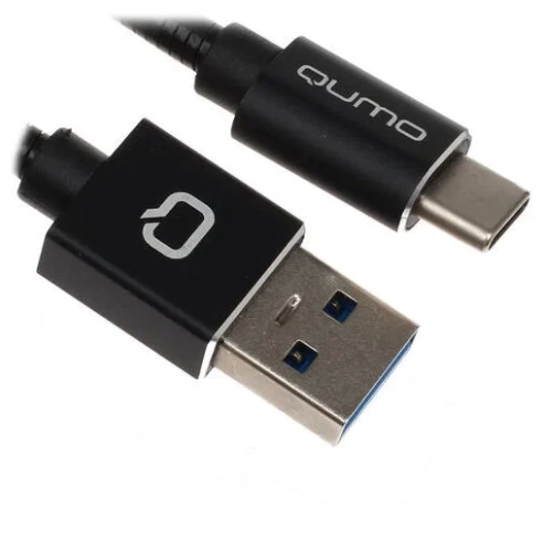 Кабель Qumo USB-Type C, 1m 2A 18Вт нейлон темно-серый (22475)