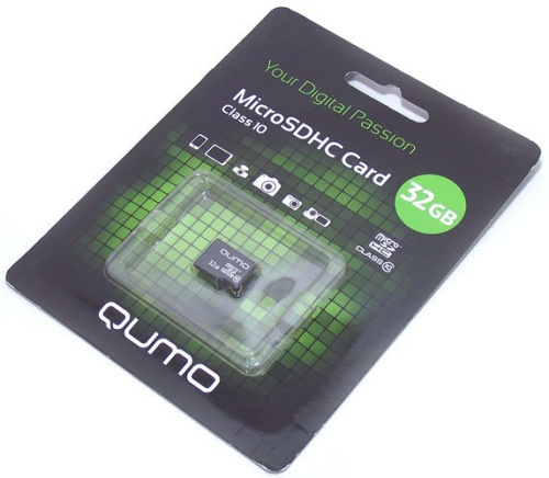 Флеш карта micro SDHC 32Gb QUMO Class 10 UHS-1 без адаптера