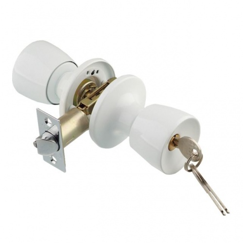 Защелка "TRODOS" ЗР-01 (белый), ключ/фиксатор /30/