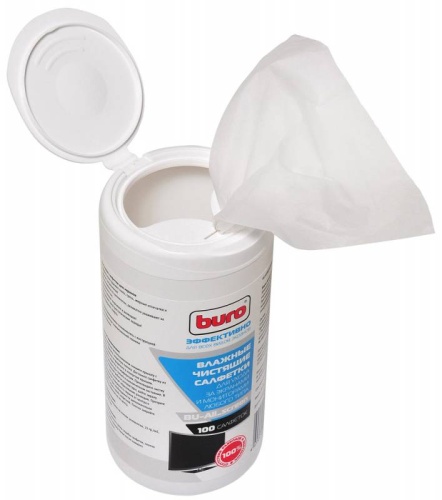 Салфетки влажные чистящие Buro BU-All screen, мониторов/телевизоров/ноутбуков, туба 100шт