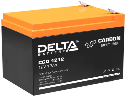 Батарея аккумуляторная 12V/12Ah Delta CGD 1212 (151x98x95мм/3.9kg/15лет) карбоновая добавка Батарея аккумуляторная 12V/12Ah Delta CGD 1212 (151x98x95мм/3.9kg/15лет) карбоновая добавка